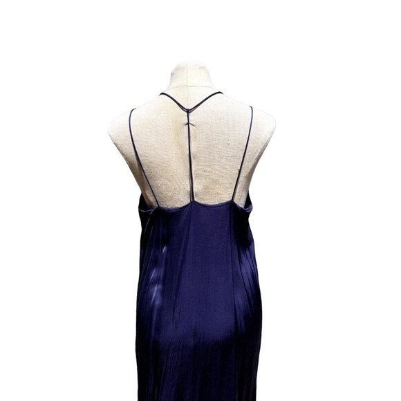 Stockholm Atelier & Other Stories Satin Slip Dress Midnight Blue US 8 - Picture 8 of 12